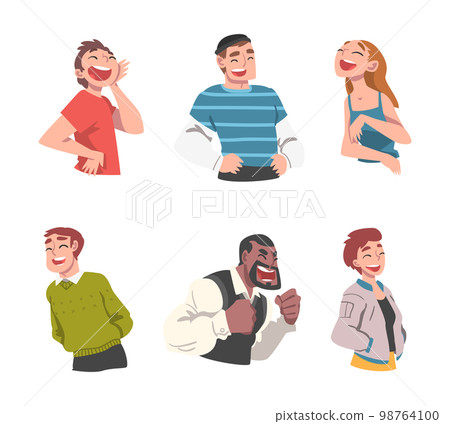 Happy People Laughing Out Loud with Joyful Face Expression Vector Set Happy People Laughing Out Loud with Joyful Face Expression Vector Set 98764100