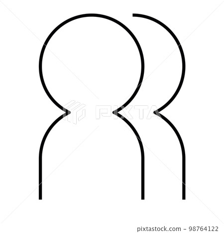 2 people tandem icon. Group of persons. Simplified human pictogram. Modern simple flat vector icon 98764122