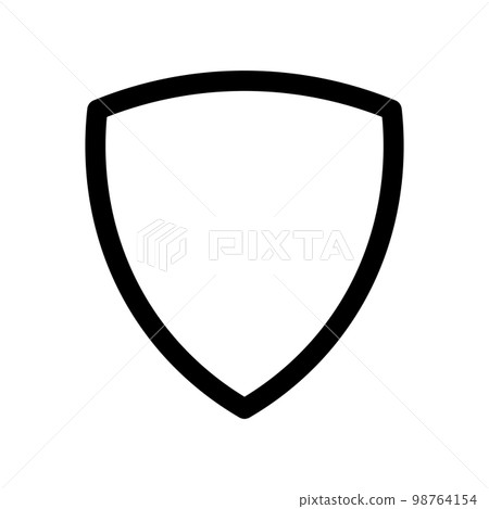 Shield icon. Symbol of security, safety and protection. Outline modern design element. Simple black flat vector sign with rounded corners Shield icon. Symbol of security, safety and protection. Outline modern design element. Simple black flat vector sign with rounded corners 98764154
