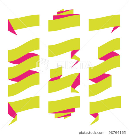 Folded ribbon banner set. Collection of label templates. Vector illustration Folded ribbon banner set. Collection of label templates. Vector illustration 98764165