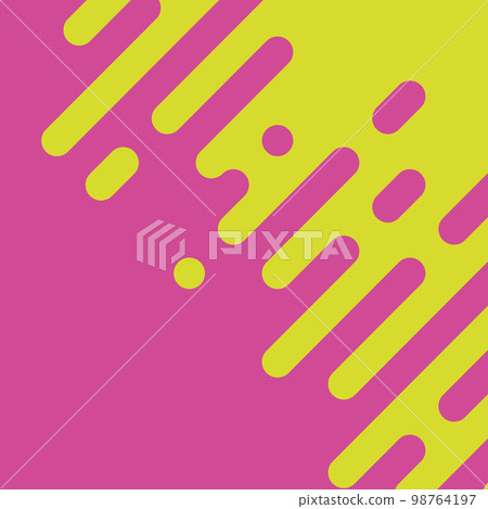 Seamless vector abstract transition of two colors. Rounded lines blended in. Looks like dipping paint or rain. Pink and green contrast 98764197