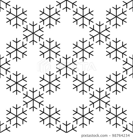 Seamless pattern of snowflakes. Christmas or winter theme vector background 98764234