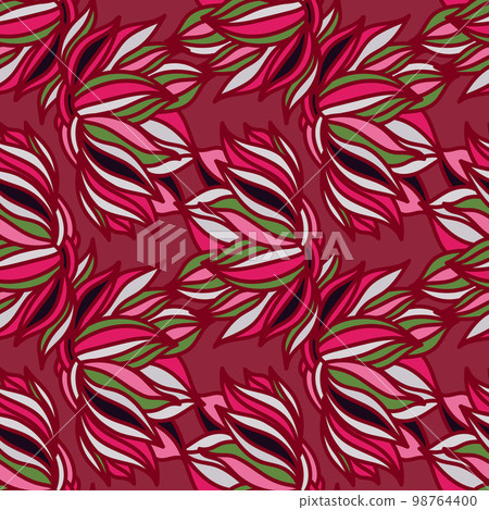 Stylish lotus flowers seamless pattern. Seamless decorative floral ornament. 98764400