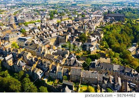 Aerial view of French town of Fougeres, Brittany 98764462
