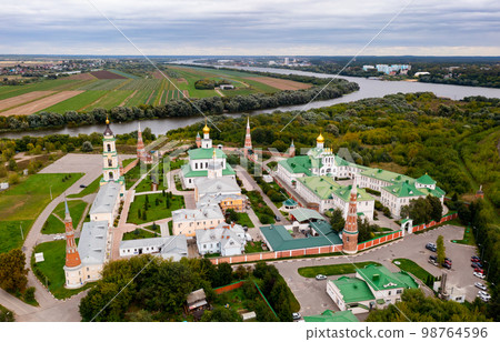 Aerial view of Epiphany Staro-Golutvin monastery. Kolomna city 98764596