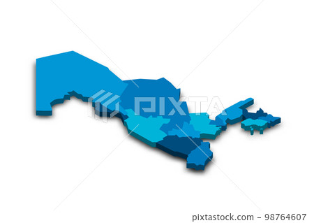 Uzbekistan political map of administrative divisions 98764607