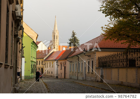 Bratislava streets is colorul landmark in center of city 98764782