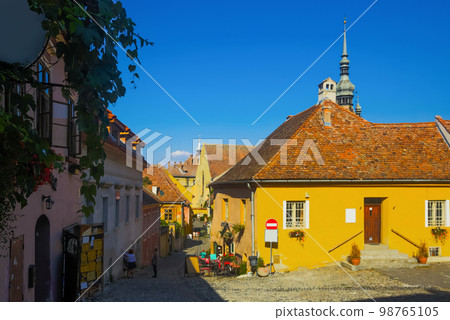 Illustration of streets of Sighisoara Illustration of streets of Sighisoara 98765105
