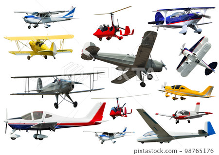 Collage of different modern airplanes Collage of different modern airplanes 98765176