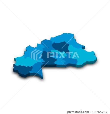Burkina Faso political map of administrative divisions Burkina Faso political map of administrative divisions 98765287