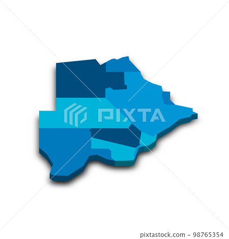Botswana political map of administrative divisions 98765354