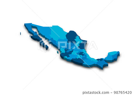 Mexico political map of administrative divisions - Stock Illustration ...