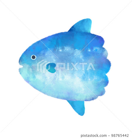 水彩海洋生物翻車魚 水彩海洋生物翻車魚 98765442