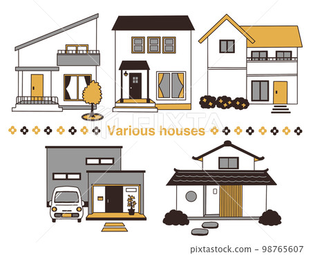 不同房屋的插圖 98765607