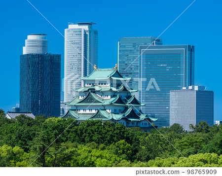 May Aichi/Nagoya: Nagoya Castle tower, skyscrapers and fresh greenery around Nagoya Station May Aichi/Nagoya: Nagoya Castle tower, skyscrapers and fresh greenery around Nagoya Station 98765909