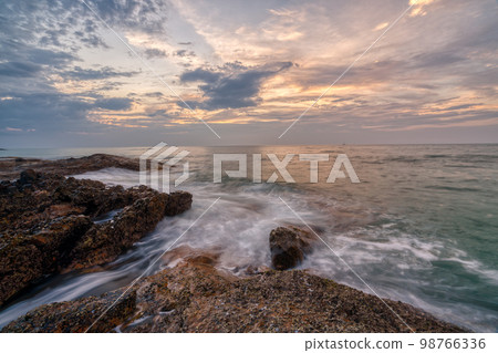 Beautiful seascape and coastline of Khao Lak beach in Phang Nga, Thailand 98766336