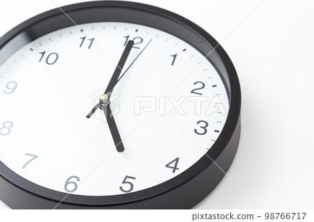 Wall clock white background Wall clock white background 98766717