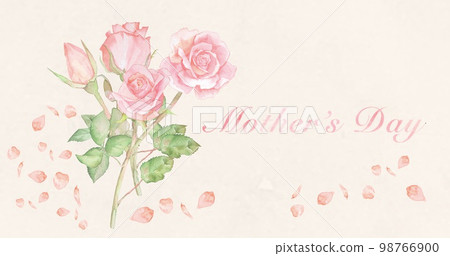 Watercolor illustration wallpaper for Mother's Day Bouquet of roses Rose 98766900