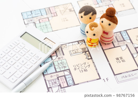 議院圖畫和計算器和家庭 98767156