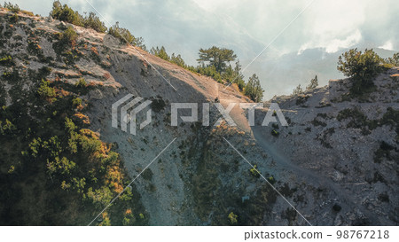 Landscape of Valbona pass hiking trails in Albania. Landscape of Valbona pass hiking trails in Albania. 98767218