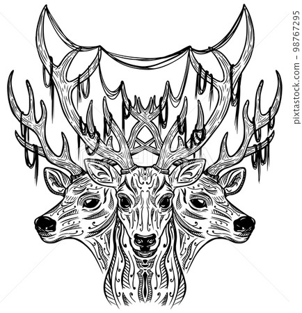deer head line art 98767295