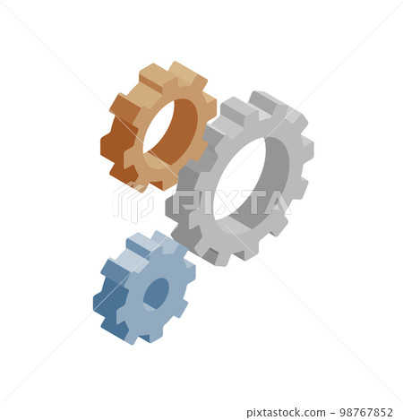 Isometric setting icon illustration Gear 3D style illustration material Isometric setting icon illustration Gear 3D style illustration material 98767852