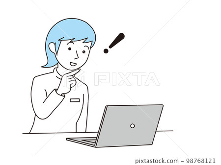 A female nurse who understands the DX transformation of the medical field A female nurse who understands the DX transformation of the medical field 98768121