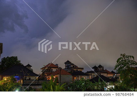 Bali Island houses, traditional architecture of Bali Island's houses in Ubud Province 98768484