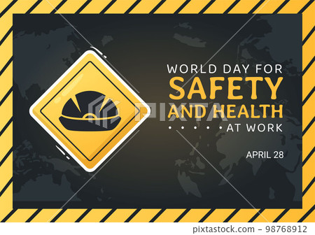 World Day Of Safety and Health at Work on April 28 Illustration with Mechanic Tool in Flat Cartoon Hand Drawn for Web Banner or Landing Page Template 98768912