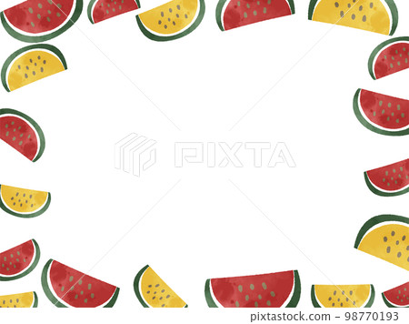 Watercolor painting cute watermelon illustration frame background material Watercolor painting cute watermelon illustration frame background material 98770193