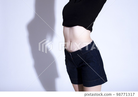 Young Japanese woman waist Young Japanese woman waist 98771317