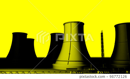 Nuclear power plant cooling tower illustration 4 98772126