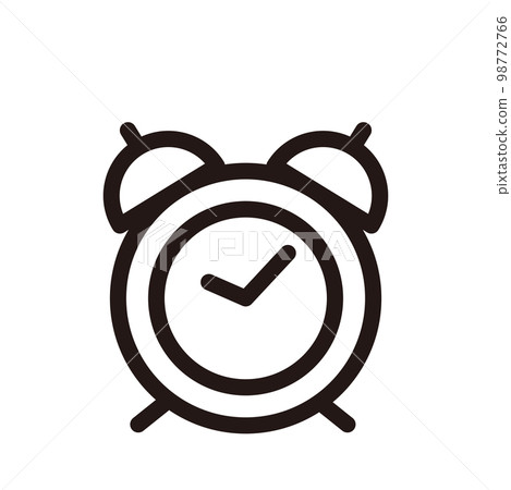 Alarm clock icon (3 types of line thickness) Alarm clock icon (3 types of line thickness) 98772766