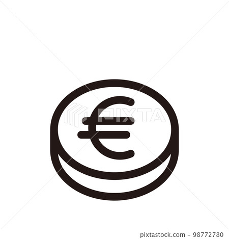 Euro coin icon (three line thicknesses) 98772780