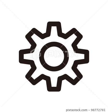 齒輪齒輪圖標（三線粗細） 98772781
