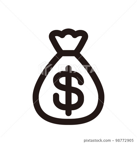 Dollar bag icon (three line thicknesses) Dollar bag icon (three line thicknesses) 98772905