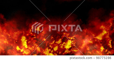 受燃燒的火焰啟發的抽象背景，燃燒，抽象，火 98773286