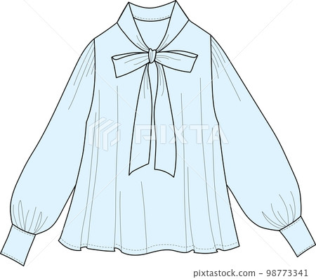 Vector illustration of long sleeve blouse with bowtie Vector illustration of long sleeve blouse with bowtie 98773341