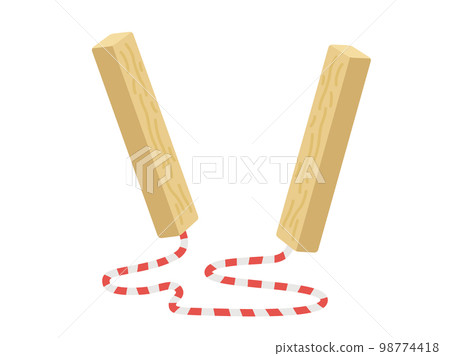Illustration of clappers to be used as a precaution against fire Illustration of clappers to be used as a precaution against fire 98774418