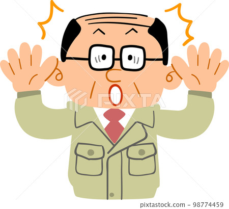 Upper body of a middle-aged man in surprisingly work clothes 98774459