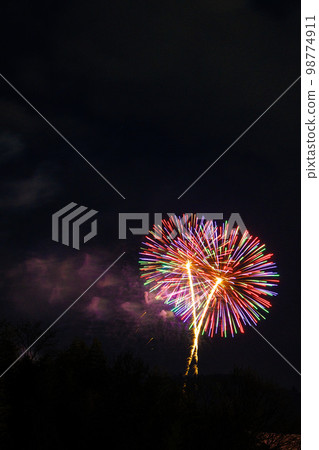 2023 Wakakusa Yamayaki seen from Mt. Kurokami, Nara Skyrocket ⑯ 98774911