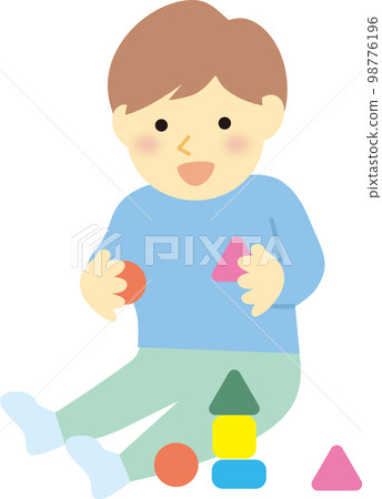 男孩玩積木 男孩玩積木 98776196