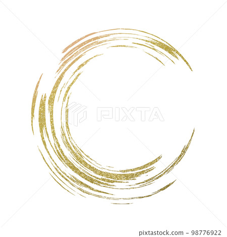 Gold brush circle glitter 98776922