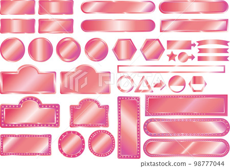 Neon sign billboard frame set pink Neon sign billboard frame set pink 98777044