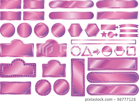 Retro signboard frame set pink Retro signboard frame set pink 98777128