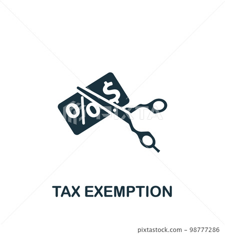 Tax exemption icon. Monochrome simple sign from common tax collection. Tax exemption icon for logo, templates, web design and infographics. Tax exemption icon. Monochrome simple sign from common tax collection. Tax exemption icon for logo, templates, web design and infographics. 98777286