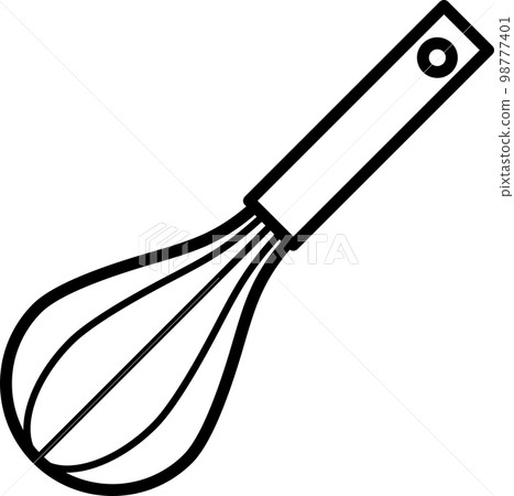 Simple monochrome illustration of a whisk 98777401