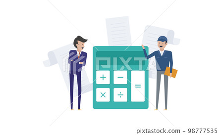 向承包商索要報價的商人的插圖素材 98777535