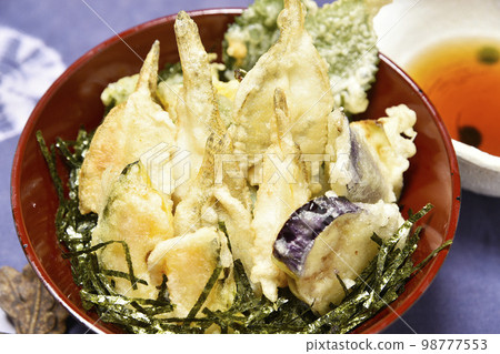 魚類菜餚天婦羅飯碗蝦虎魚 98777553