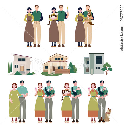 Various family sets couple child care protection cat protection dog house 98777905